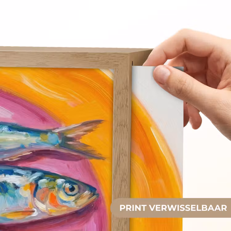 Vis - Vier - Eten - Modern - Kleurrijk Light Box met batterij (Wandlamp) middel -USP_websiteprintNL