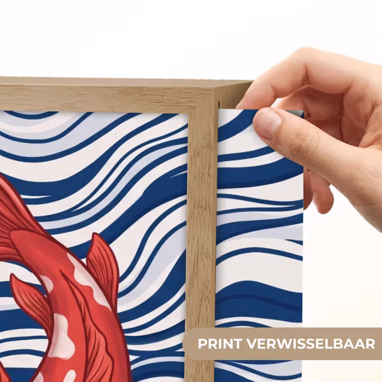 Vis - Water - Natuur - Illustratie - Rood Light Box met batterij (Wandlamp) middel -USP_websiteprintNL