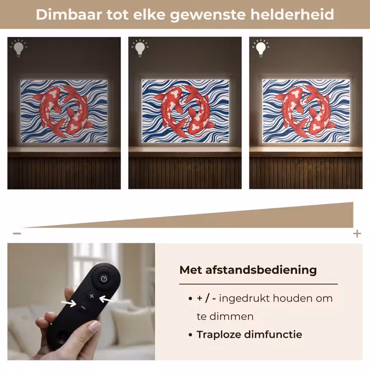 Vis - Water - Natuur - Illustratie - Rood Light Box met batterij (Wandlamp) middel -USP_dimbaarNL