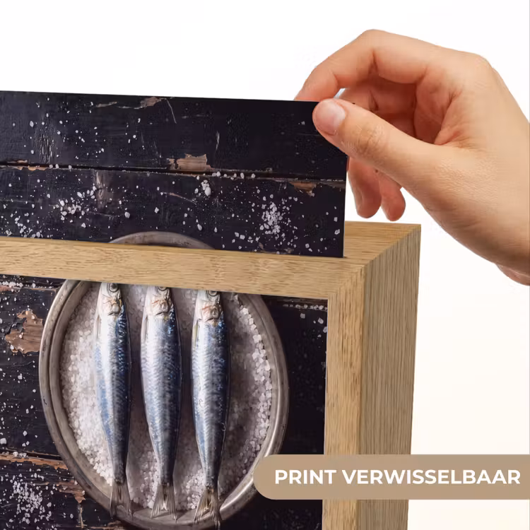 Lightbox - Wandlamp - Vis - Zout - Eten - Vis - Zout - Eten Light Box met kabel (Wandlamp) klein