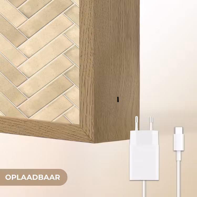 Visgraat - Tegel - Zand Light Box met batterij (Wandlamp) middel 907 -USP_websiteoplaadbaarNL
