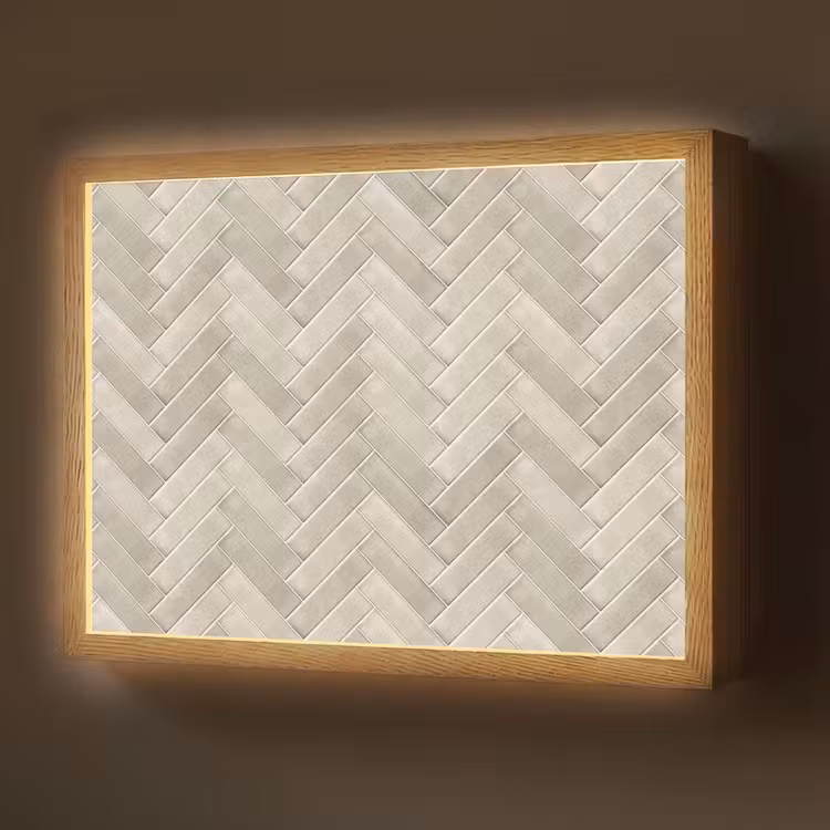 Visgraat - Wandtegel - Beige Light Box met batterij (Wandlamp) middel 907 -z3d_website
