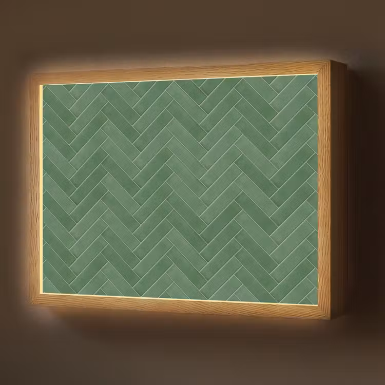 Visgraat - Wandtegel - Bosgroen Light Box met batterij (Wandlamp) middel 907 -z3d_website