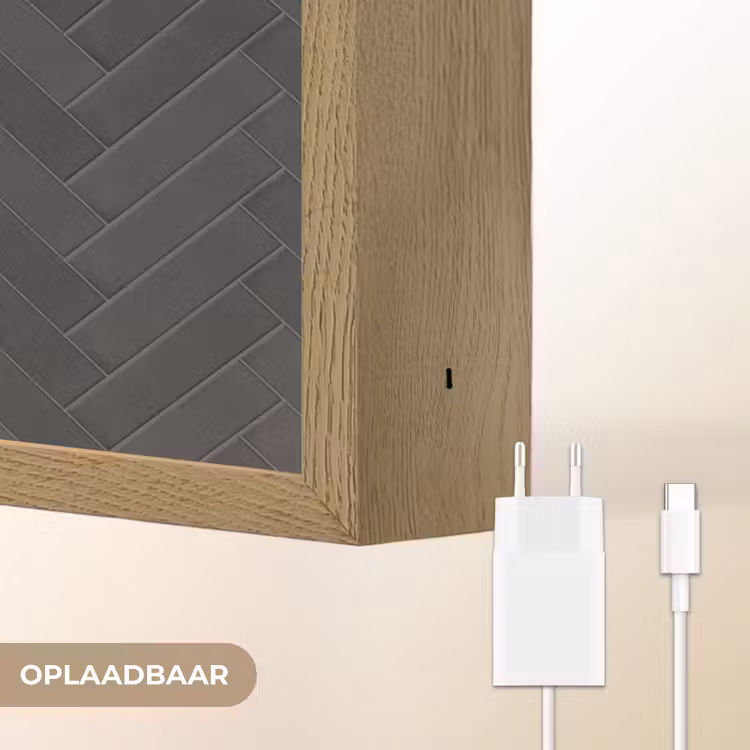 Visgraat - Wandtegel - Donkergrijs Light Box met batterij (Wandlamp) middel 907 -USP_websiteoplaadbaarNL