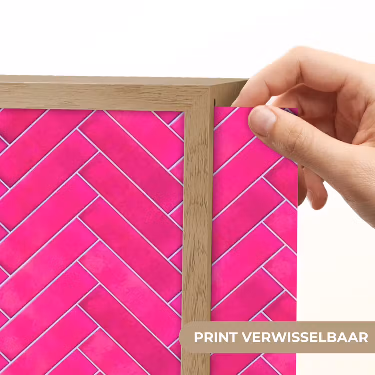 Visgraat - Wandtegel - Fuchsia - Roze Light Box met batterij (Wandlamp) middel 907 -USP_websiteprintNL