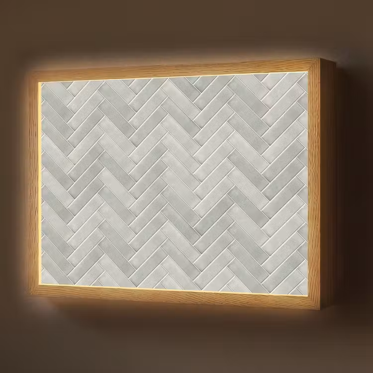 Visgraat - Wandtegel - Grijs Light Box met batterij (Wandlamp) middel 907 -z3d_website