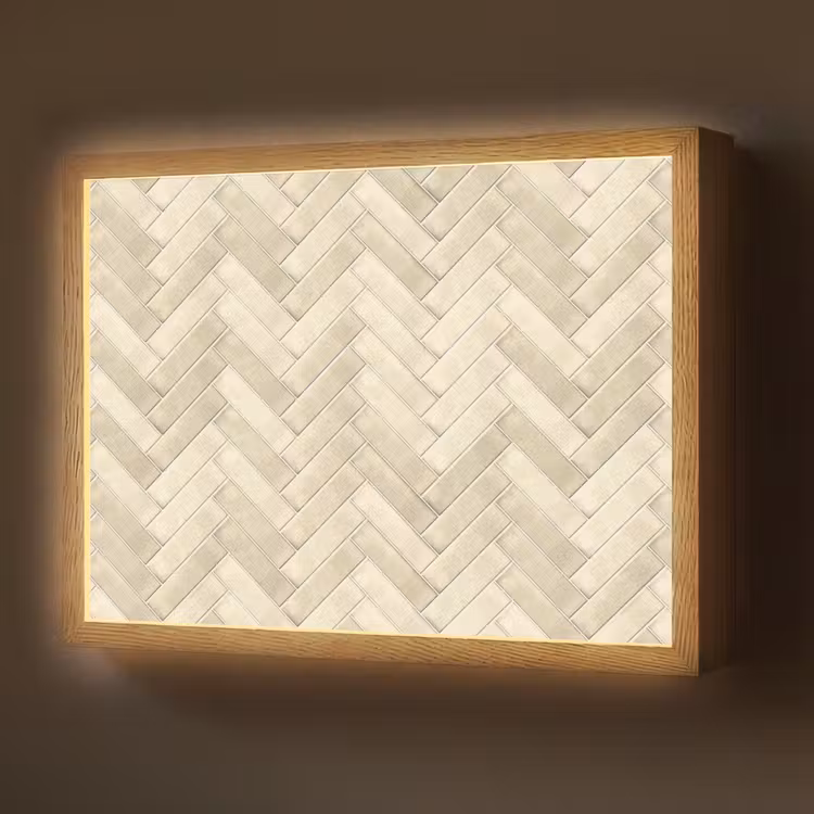 Visgraat - Wandtegel - Licht Beige Light Box met batterij (Wandlamp) middel 907 -z3d_website