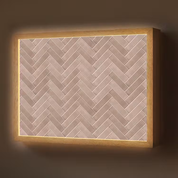 Visgraat - Wandtegel - Oudroze - Terracotta Light Box met batterij (Wandlamp) middel 907 -z3d_website