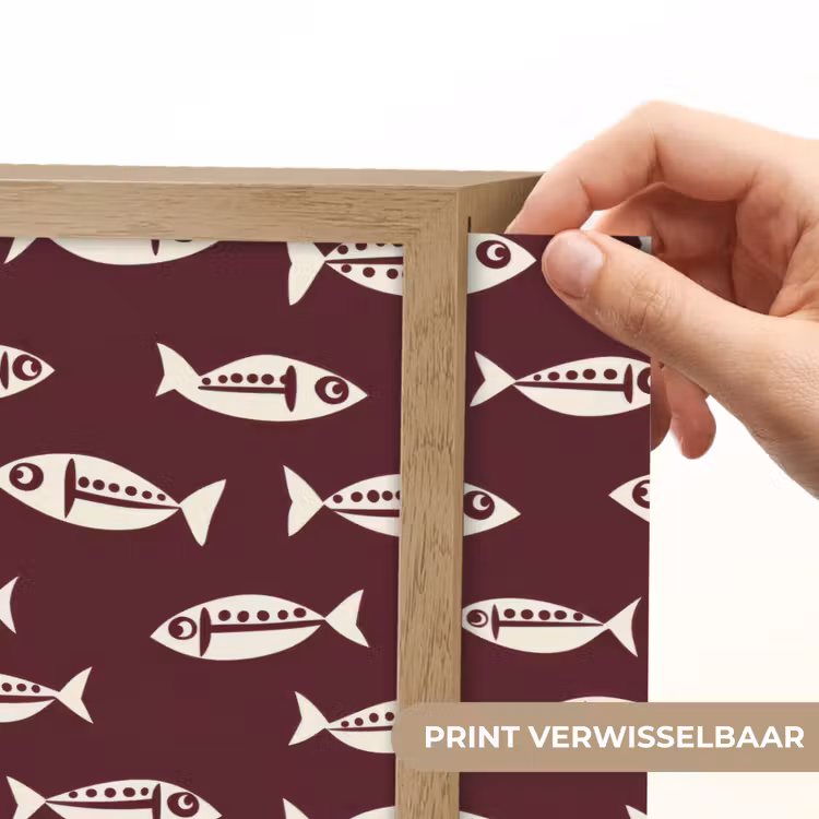 Vissen - Grafisch - Patroon - Donker Light Box met batterij (Wandlamp) middel 907 -USP_websiteprintNL