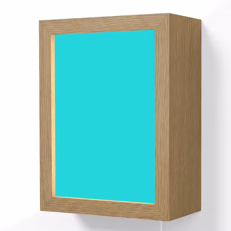 Vivid - Aquamarine - Turkoois Light Box met kabel (Wandlamp) klein 929 -3d