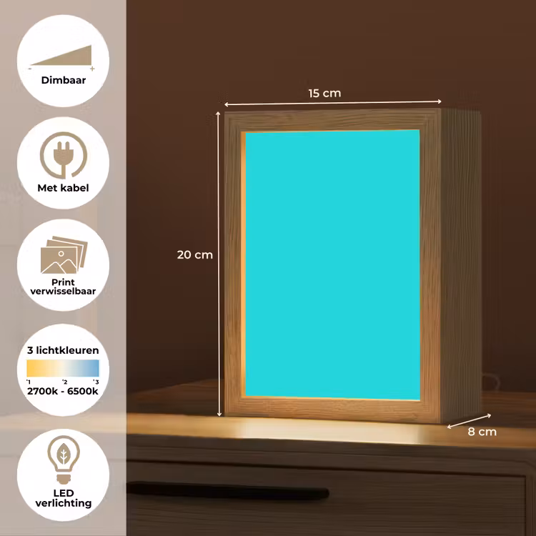 Vivid - Aquamarine - Turkoois Light Box met kabel (Wandlamp) klein 929 -USP_websiteoverzichtNL