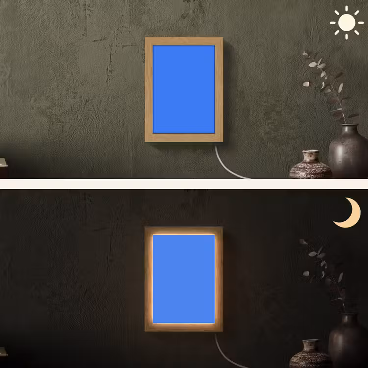 Vivid - Cobalt - Blauw Light Box met kabel (Wandlamp) klein 929 -sfeer3