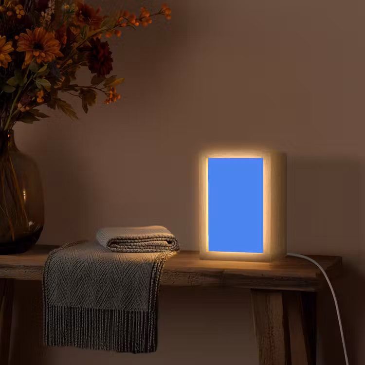 Vivid - Cobalt - Blauw Light Box met kabel (Wandlamp) klein 929 -sfeer4