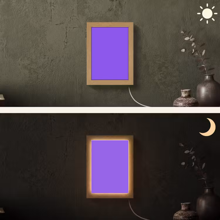 Vivid - Violet - Paars Light Box met kabel (Wandlamp) klein 929 -sfeer3
