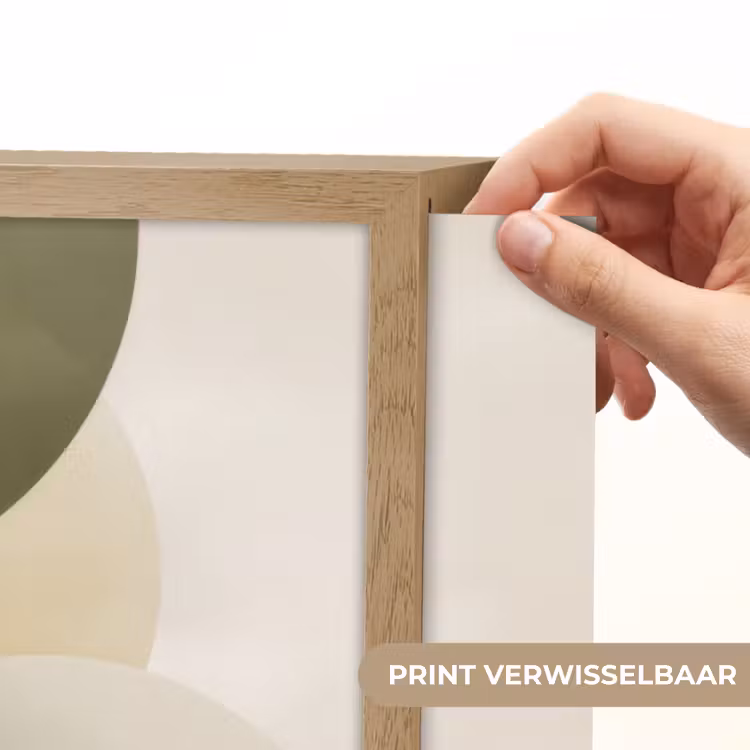 Vlakken - Abstract - Beige - Cirkels Light Box met batterij (Wandlamp) middel -USP_websiteprintNL