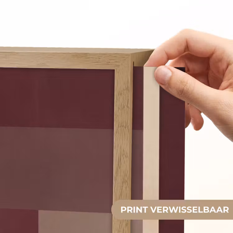 Vlakken - Abstract - Bordeaux - Lijnen Light Box met batterij (Wandlamp) middel -USP_websiteprintNL