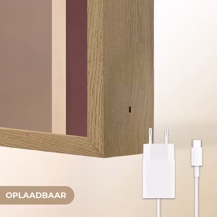 Vlakken - Abstract - Bordeaux - Lijnen Light Box met batterij (Wandlamp) middel -USP_websiteoplaadbaarNL