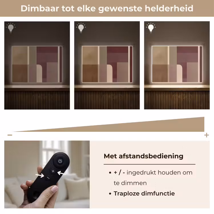 Vlakken - Abstract - Bordeaux - Lijnen Light Box met batterij (Wandlamp) middel -USP_dimbaarNL