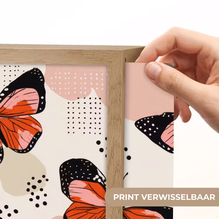 Vlinders - Retro - Kleurrijk Light Box met batterij (Wandlamp) middel 907 -USP_websiteprintNL