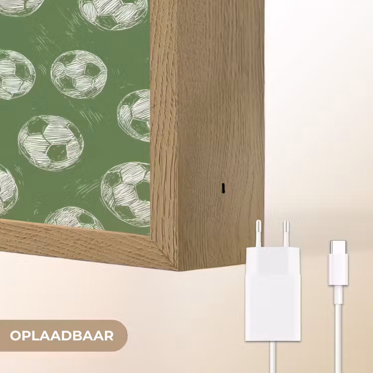 Voetbal - Sport - Groen Light Box met batterij (Wandlamp) middel 907 -USP_websiteoplaadbaarNL