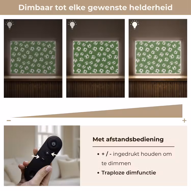 Voetbal - Sport - Groen Light Box met batterij (Wandlamp) middel 907 -USP_dimbaarNL