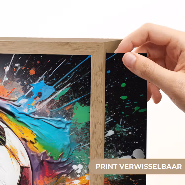 Voetbal - Verf - Kleuren - Zwart - Wit Light Box met batterij (Wandlamp) middel -USP_websiteprintNL