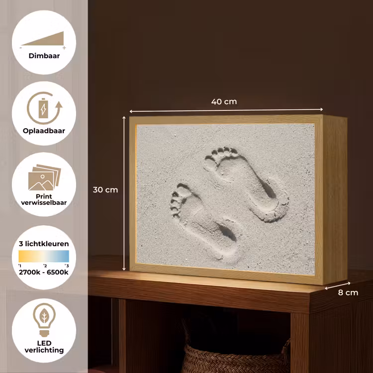 Voeten - Zand - Zee Light Box met batterij (Wandlamp) middel -USP_websiteoverzichtNL