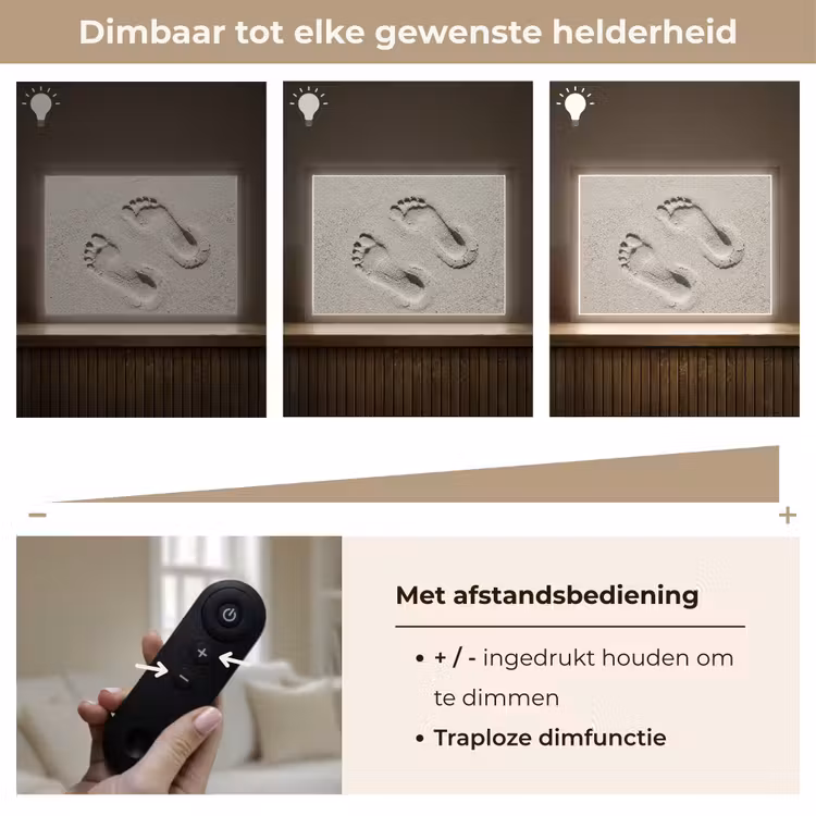 Voeten - Zand - Zee Light Box met batterij (Wandlamp) middel -USP_dimbaarNL