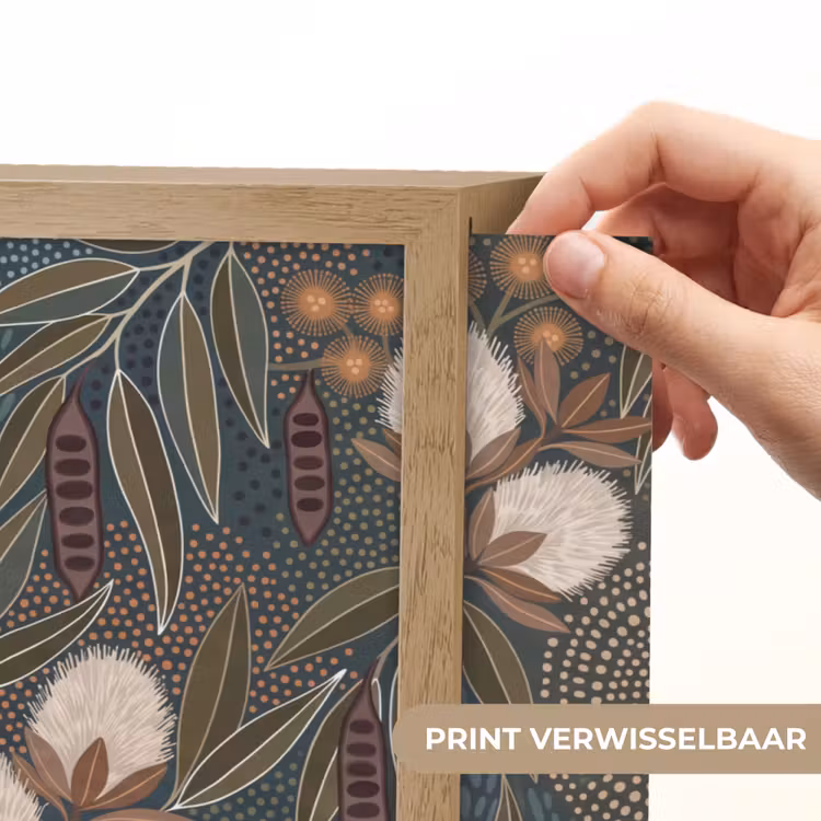 Vogel - Bladeren - Natuur - Illustratie - Groen Light Box met batterij (Wandlamp) middel -USP_websiteprintNL