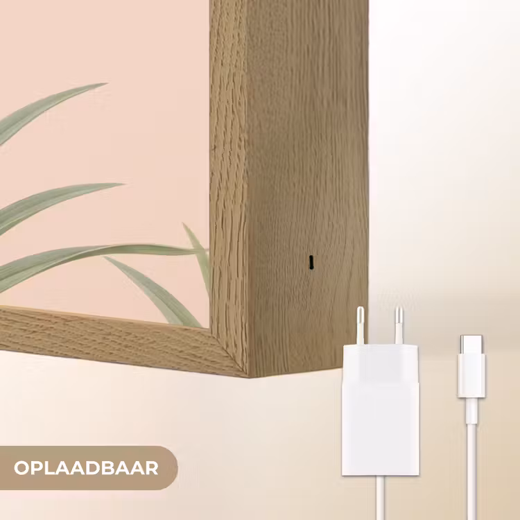 Vogel - Bloem - Natuur - Roze Light Box met batterij (Wandlamp) middel -USP_websiteoplaadbaarNL