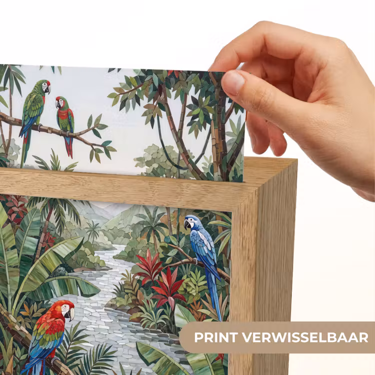 Vogel - Jungle - Natuur - Mozaïek - Groen Light Box met kabel (Wandlamp) klein -USP_websiteprintNL