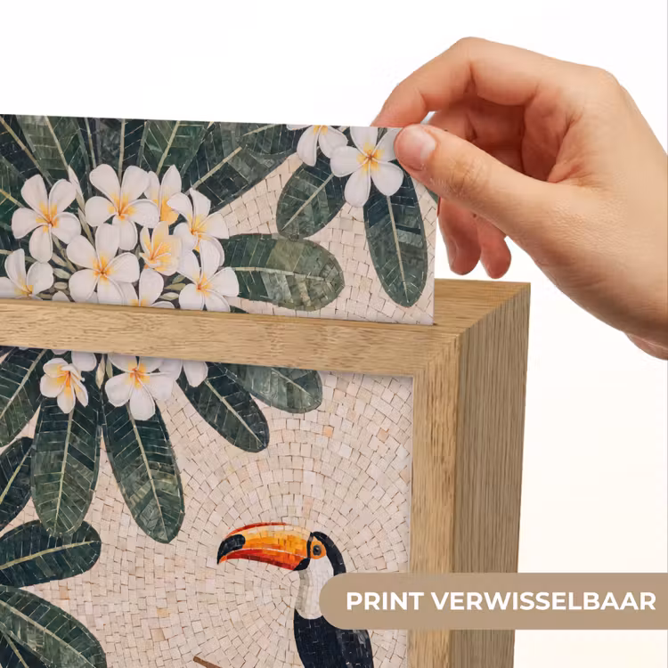 Vogel - Mozaïek - Tropisch - Natuur - Kleurrijk Light Box met kabel (Wandlamp) klein -USP_websiteprintNL