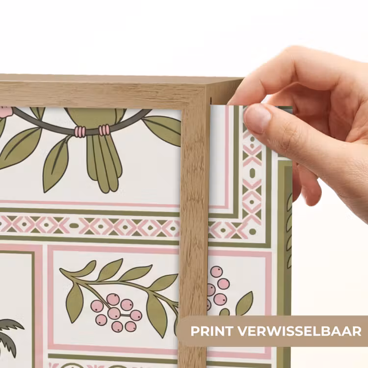 Vogel - Tropisch - Patroon - Decoratief - Groen Light Box met batterij (Wandlamp) middel -USP_websiteprintNL