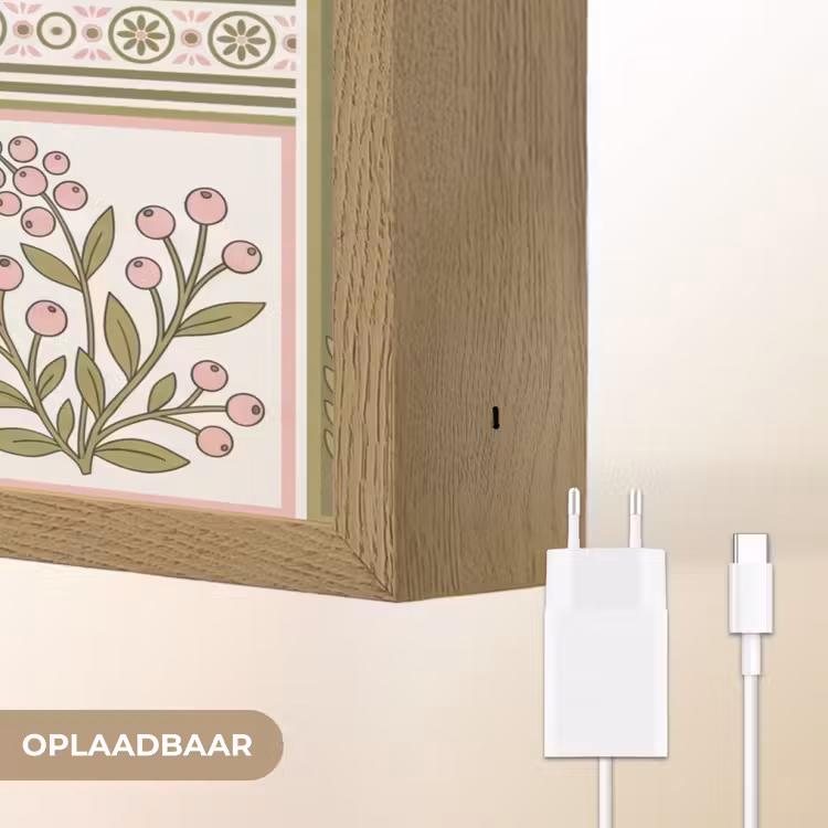 Vogel - Tropisch - Patroon - Decoratief - Groen Light Box met batterij (Wandlamp) middel -USP_websiteoplaadbaarNL