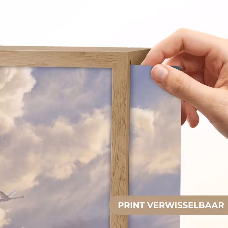 Vogel - Vliegend - Natuur - Wit - Wolken Light Box met batterij (Wandlamp) middel -USP_websiteprintNL