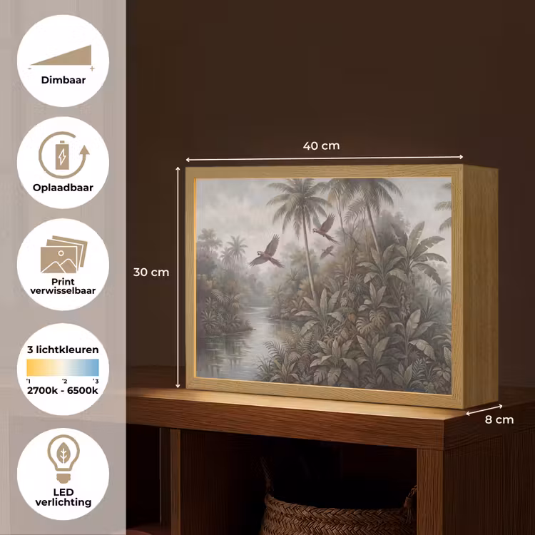 Vogel - Vliegend - Tropisch - Landschap - Klassiek Light Box met batterij (Wandlamp) middel -USP_websiteoverzichtNL
