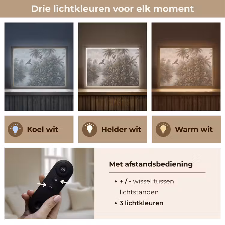 Vogel - Vliegend - Tropisch - Landschap - Klassiek Light Box met batterij (Wandlamp) middel -USP_lichtkleurNL