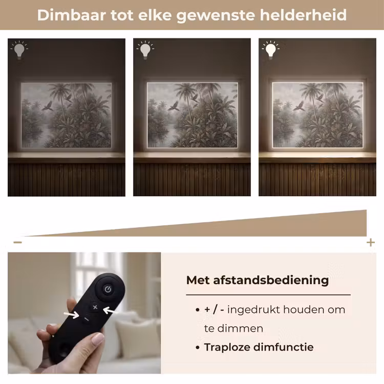 Vogel - Vliegend - Tropisch - Landschap - Klassiek Light Box met batterij (Wandlamp) middel -USP_dimbaarNL