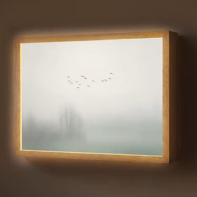 Vogel - Vlucht - Natuur - Minimalistisch Light Box met batterij (Wandlamp) middel -z3d_website