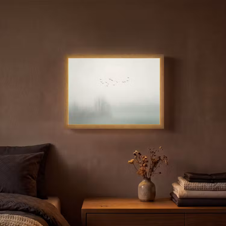 Vogel - Vlucht - Natuur - Minimalistisch Light Box met batterij (Wandlamp) middel -sfeer4