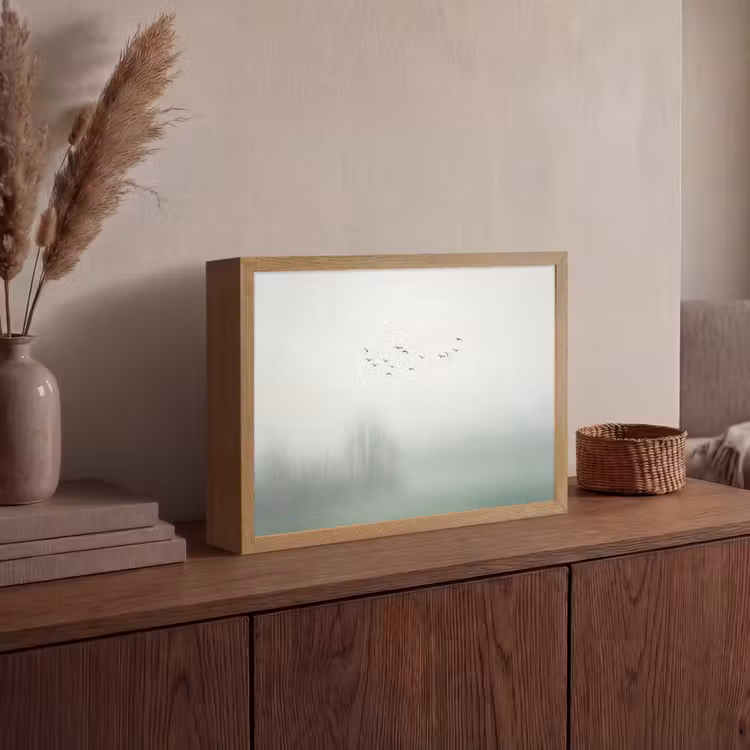 Vogel - Vlucht - Natuur - Minimalistisch Light Box met batterij (Wandlamp) middel -sfeer2
