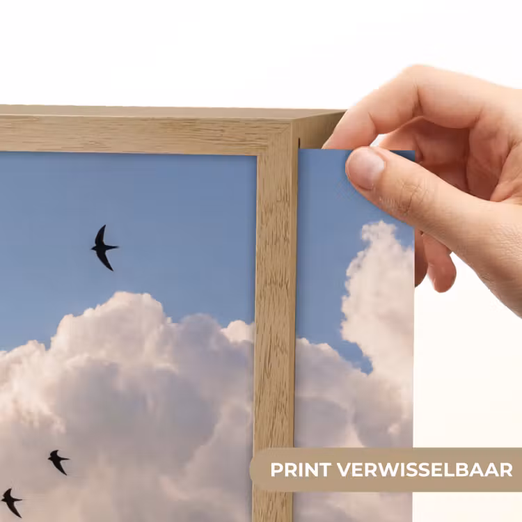 Vogel - Vlucht - Wolken - Natuur - Blauw Light Box met batterij (Wandlamp) middel -USP_websiteprintNL