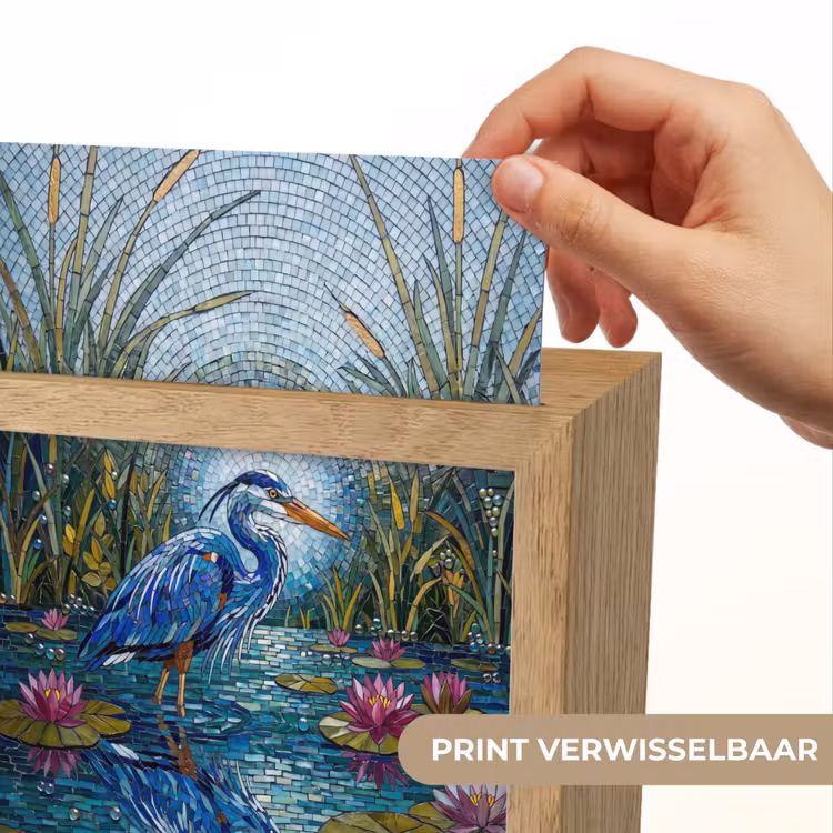 Vogel - Water - Natuur - Abstract - Blauw Light Box met kabel (Wandlamp) klein -USP_websiteprintNL