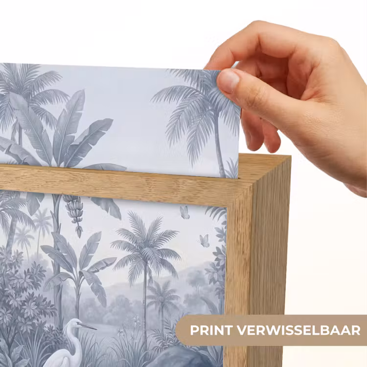 Vogel - Water - Tropisch - Natuur - Blauw Light Box met kabel (Wandlamp) klein -USP_websiteprintNL