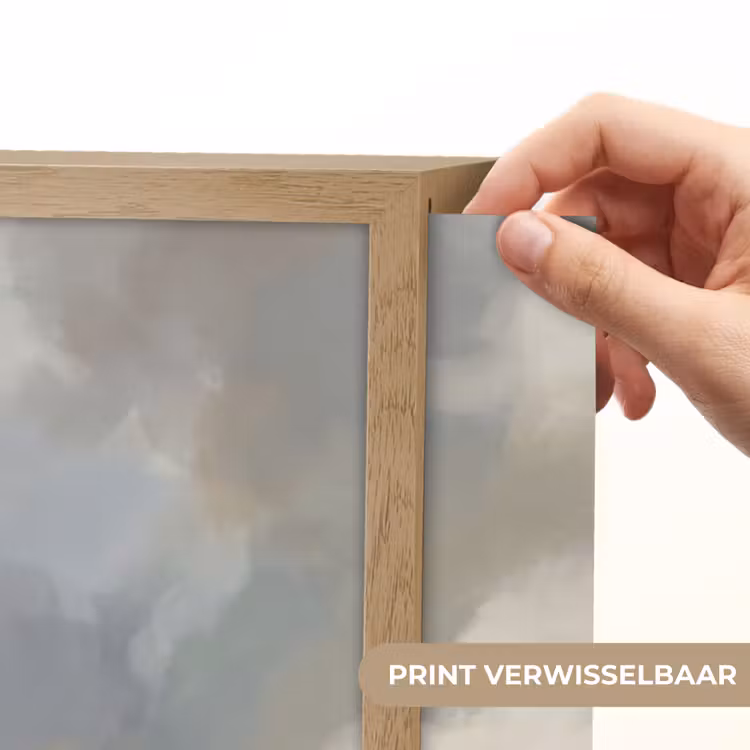 Vogel - Wolken - Natuur - Modern - Grijs Light Box met batterij (Wandlamp) middel -USP_websiteprintNL