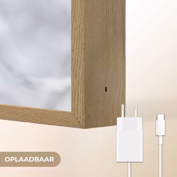 Vogeltje - Sneeuw - Tak - Winter - Zacht Light Box met batterij (Wandlamp) middel -USP_websiteoplaadbaarNL