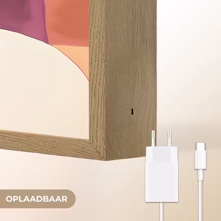 Vormen - Abstract - Kleurrijk Light Box met batterij (Wandlamp) middel -USP_websiteoplaadbaarNL
