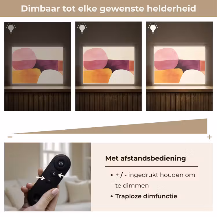 Vormen - Abstract - Kleurrijk Light Box met batterij (Wandlamp) middel -USP_dimbaarNL