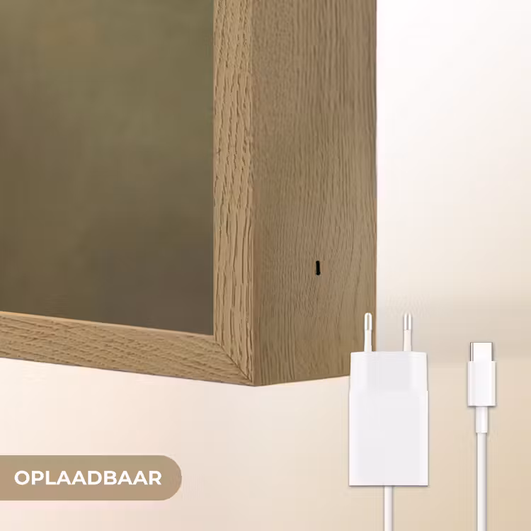 Vos - Surrealistisch - Groen Light Box met batterij (Wandlamp) middel -USP_websiteoplaadbaarNL
