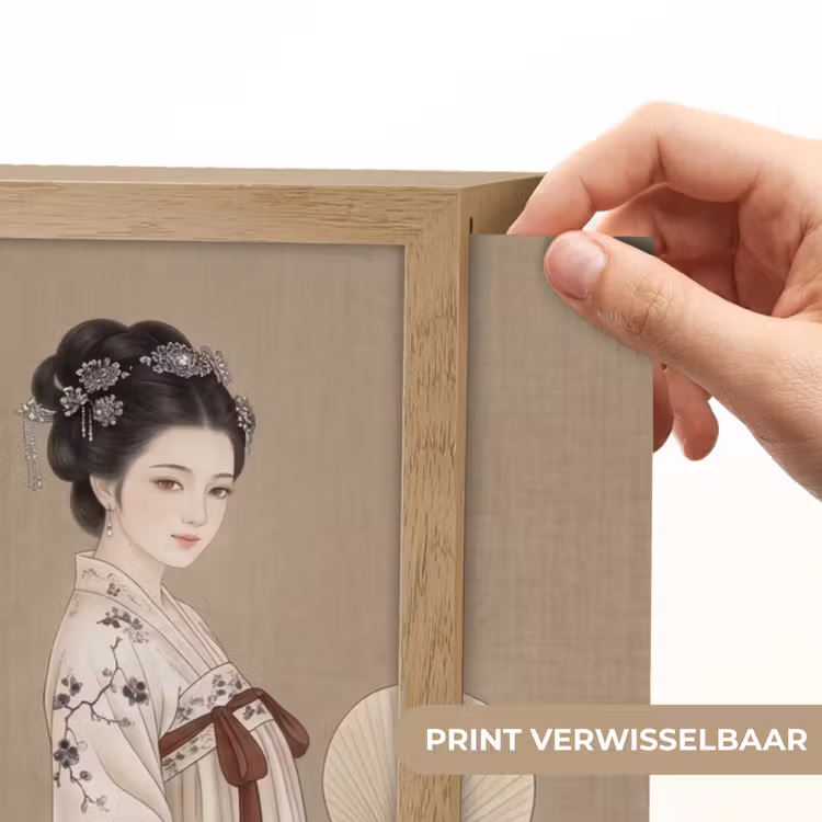 Vrouw - Azië - Kunst - Beige Light Box met batterij (Wandlamp) middel -USP_websiteprintNL